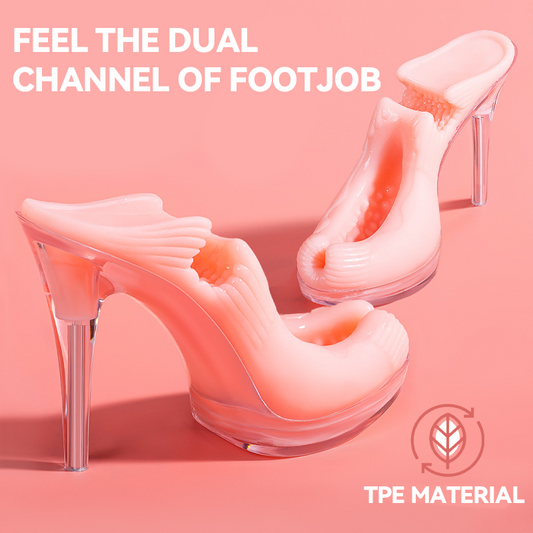 Stiletto High Heel Footjob Dual-Channel Masturbation Cup