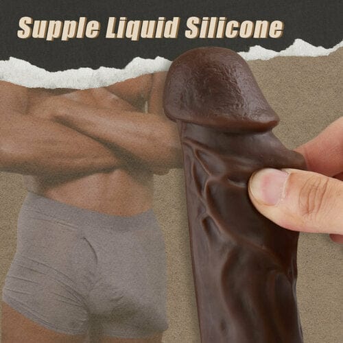 9,05 Zoll realistischer 8-Stoß-Vibrations-Heiz-Dildo in Schwarz mit Fernbedienung 