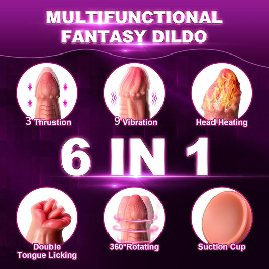 Snake Warrior 9,5 Zoll stoßender, rotierender, schwingender Dildovibrator mit Fernbedienung