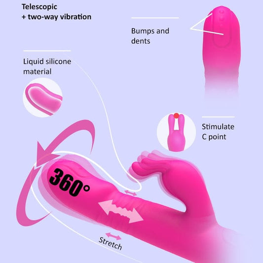 Rain Love Thrusting Strong Shock Rabbit Vibrator mit Saugnapf 