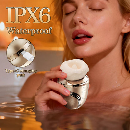 Luxury Gold Kissing & Tongue-Licking 5-in-1 Stimulator