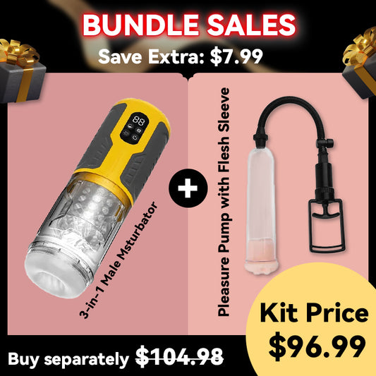 [Bundle Sale]  Save $7.99 - 3 - in - 1 Male Msturbator & Pleasure Pump