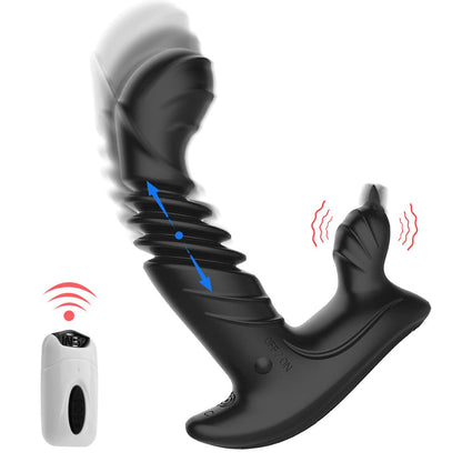Telescopic Prostate Massager Double Shock Masturbation Anal Plug