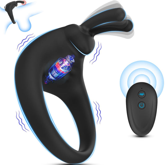 Rabbit Vibrating Cock Ring Sexspielzeug für Erwachsene mit Klitorisvibrator 