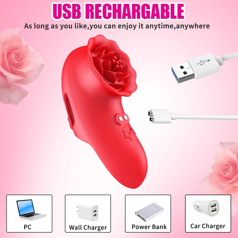 Rose Finger Vibrator G-Punkt Klitorisstimulator für Paarflirten