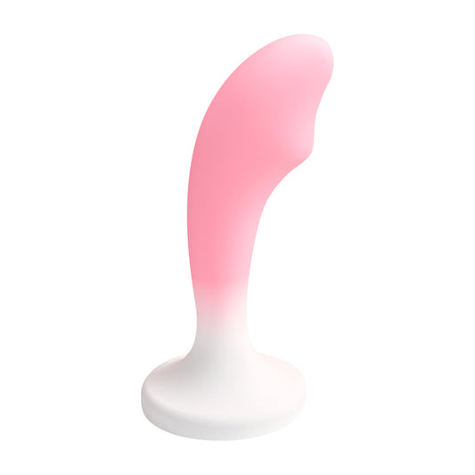 Gradient Pink Silicone Realistic Dildo Anal Plug