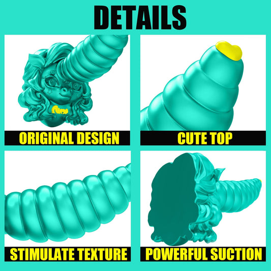AIMITEX Einhorn-Penis-Analplug-Masturbator aus Silikon