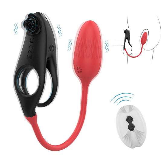 Abnehmbarer Penisring mit vibrierendem Design und Analplug für Paare