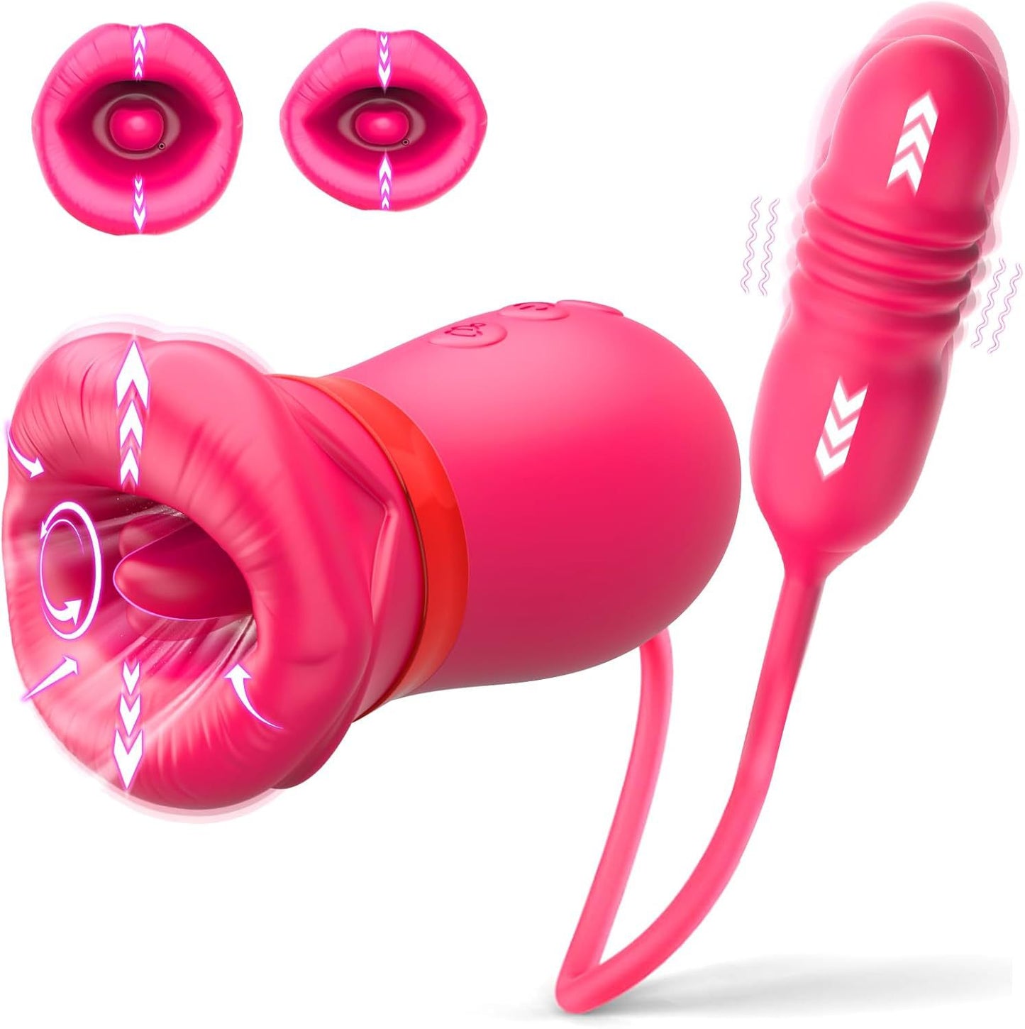 Big Mouth 5-in-1-Vibrator mit Mundabsaugung und Klitorisstoß