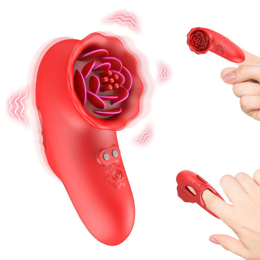 Rose Finger Vibrator G-Punkt Klitorisstimulator für Paarflirten
