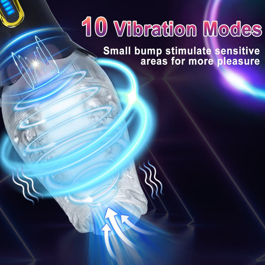Male Rose Penistrainer Rotierender vibrierender Deepthroat-Masturbator 