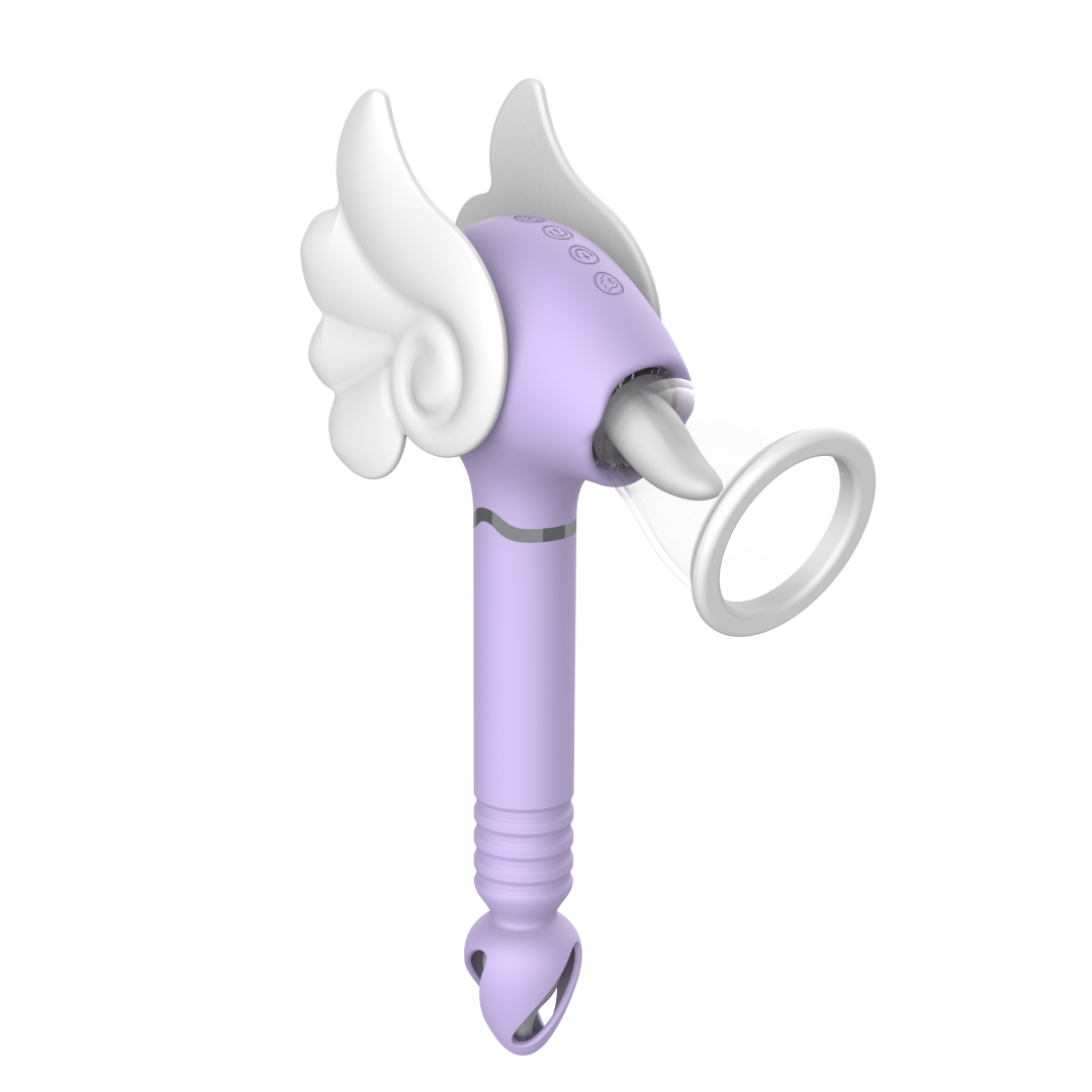Magic Wand 4 in 1 Vacuum Suction Thrusting Clitoral G-spot Vibrator