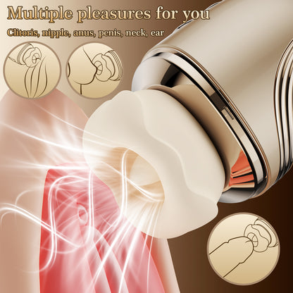 Luxury Gold Kissing & Tongue-Licking 5-in-1 Stimulator