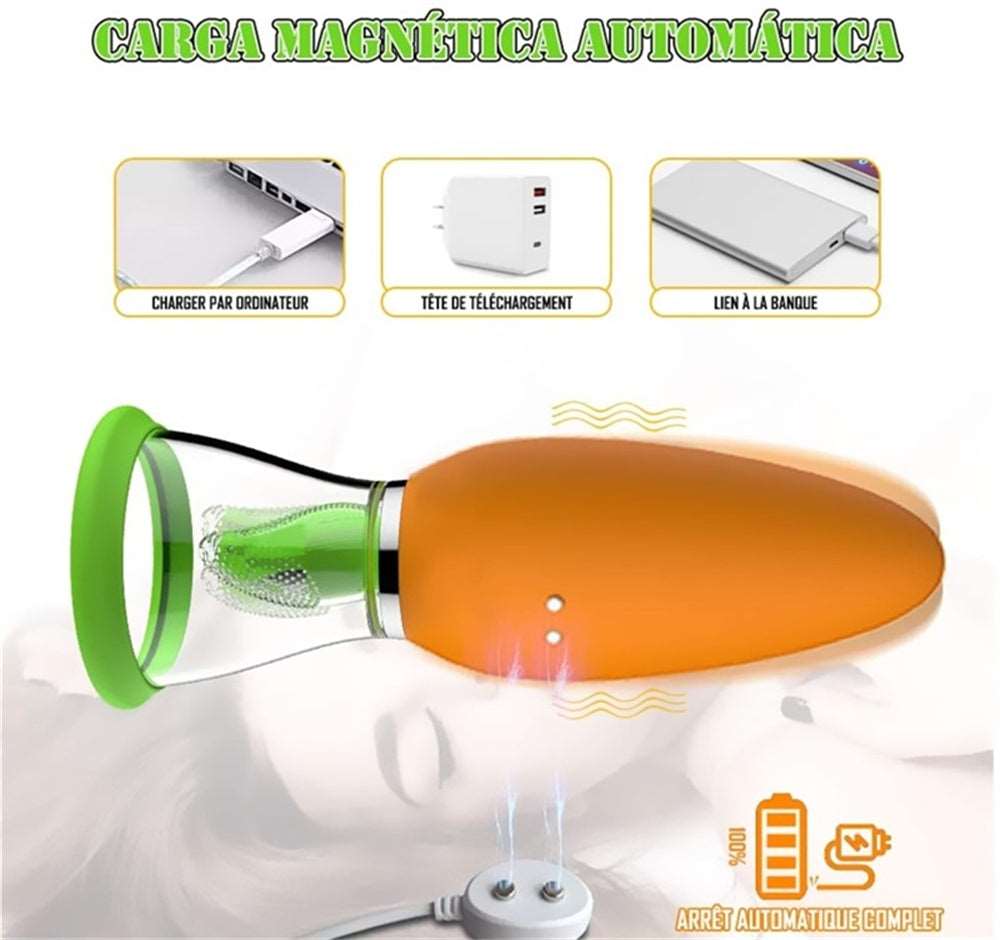Carrot Vibration Automatic Heating Sucking Tongue Licker Pluggable