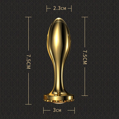 Pearl Rose Anal Plug Gold Stainless Steel Anal Expansion