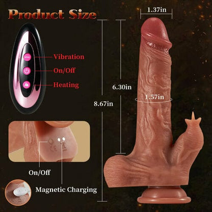 8.67 Inch Realistic Dildo 9 Vibrating Tongue Licking Thrusting Swing Heating