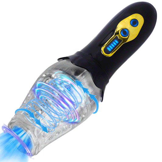 Male Rose Penistrainer Rotierender vibrierender Deepthroat-Masturbator 