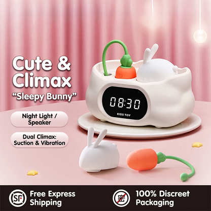 KISSTOY Sleepy Bunny Dual-Play Suction & Vibrating Egg Set