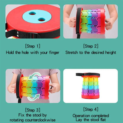 TOYHEERG Rainbow Telescopic Chair Sex Dildo Machine Outdoor Stimulation