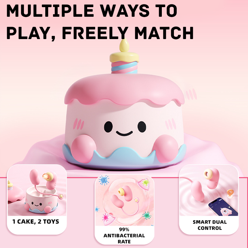 Sweetheart Cake Party App Remote Control Love Egg Suction Vibrator Set