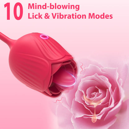 Rose Female Tongue Licking Egg Jumping Telescopic Masturbation