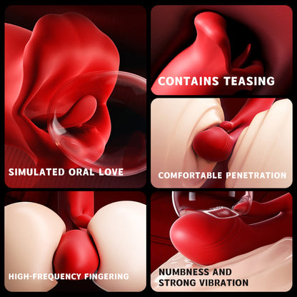 Rose Mucher Lip Biting &amp; Swing Klitoris-G-Punkt-Vibrator für Frauen