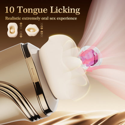 Luxury Gold Kissing & Tongue-Licking 5-in-1 Stimulator