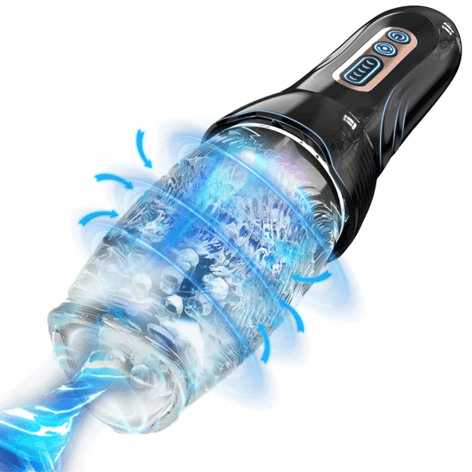 3.0 Version Männliche Rose Stoßender, rotierender und vibrierender Oralsex-Masturbationsbecher 