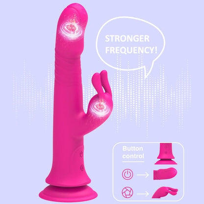 Rain Love Thrusting Strong Shock Rabbit Vibrator mit Saugnapf 