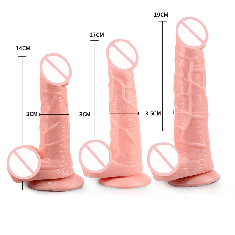 Realistischer dicker Dildo mit Saugnapf aus Silikon 