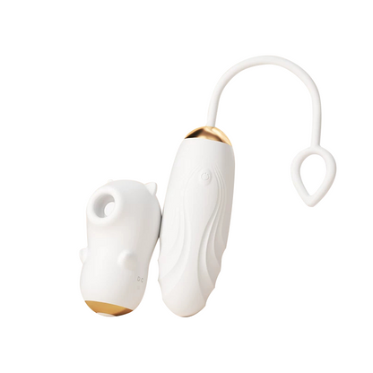 Dudu Bear Dual-Stimulation Thrusting Egg & Clitoral Suction Massager
