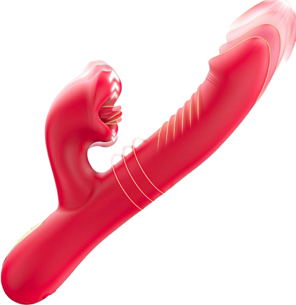 Upgraded Rose Muncher 5 In 1 Thrusting Clitoral G Spot Vibrator