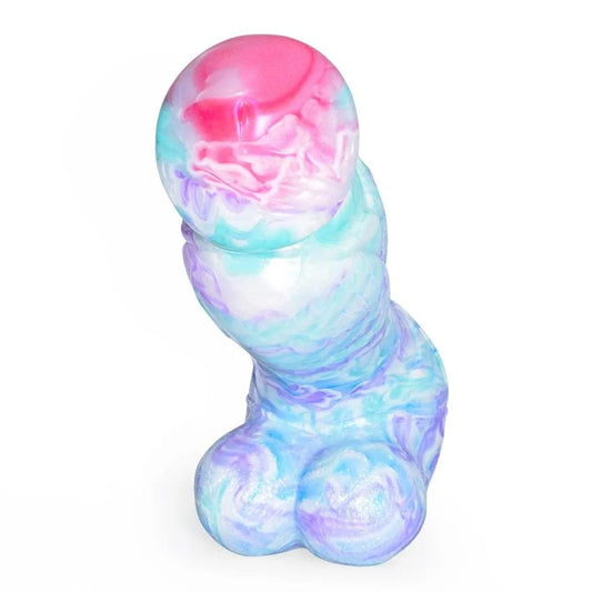 Bunter, weicher künstlicher Dildo mit Pilzkopf aus Silikon